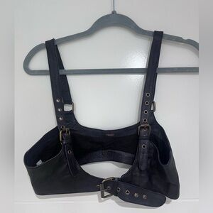 Free People Black Leather harness Belt M
